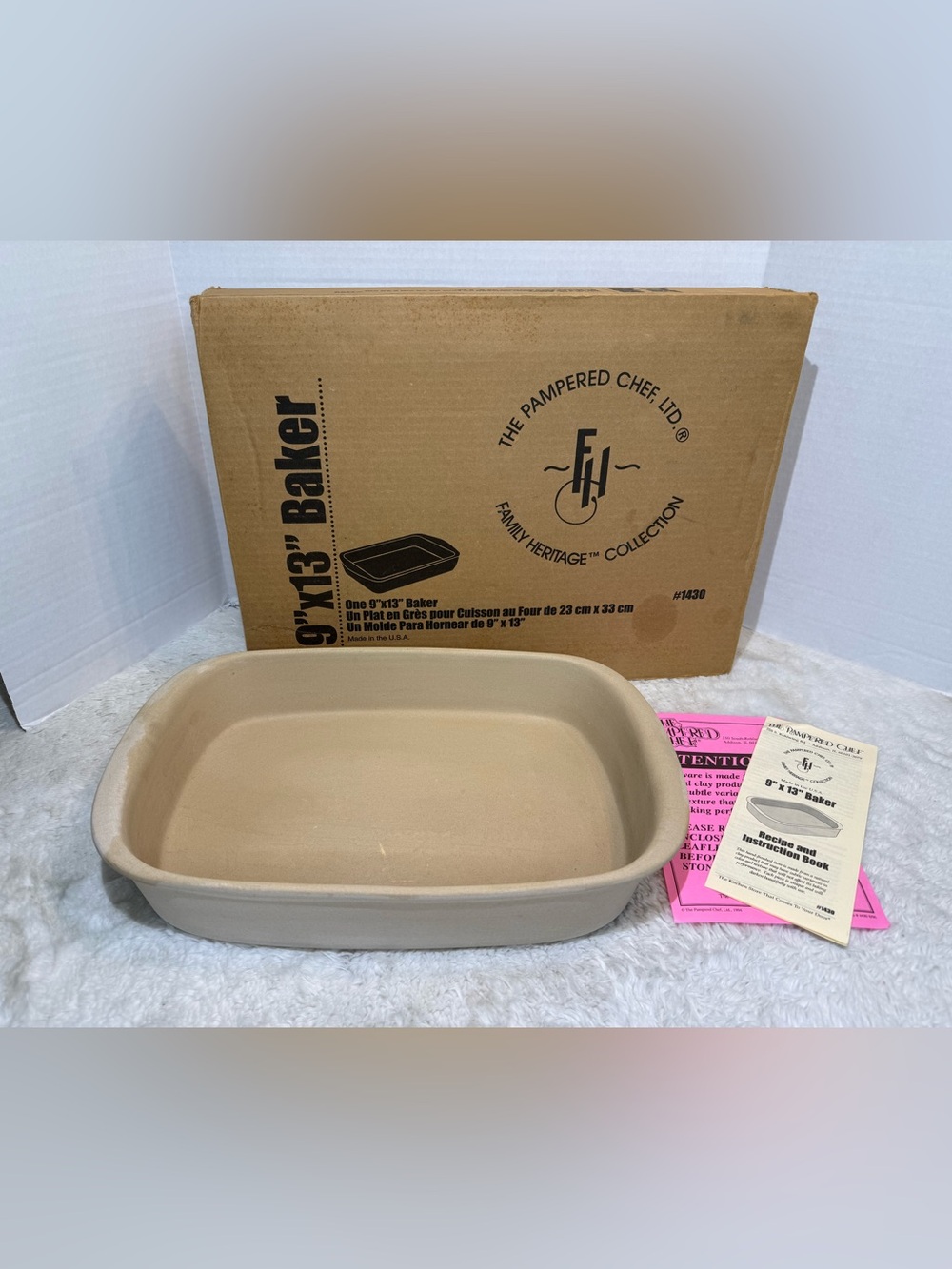 Vintage Pampered Chef Family Heritage Stoneware 9x13 Baker #1430 - Picture 2 of 4
